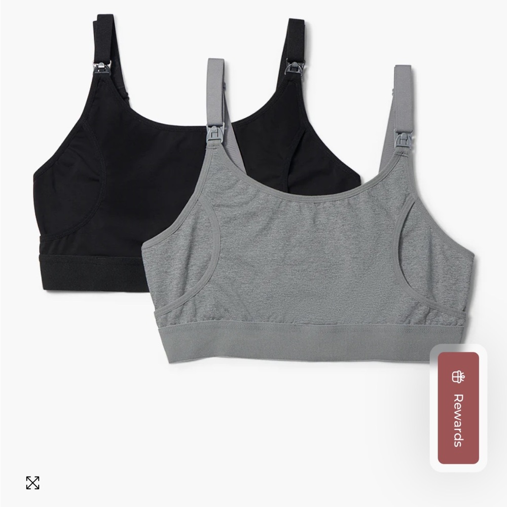Momcozy Black and Gray Nursing/pumping Bras - 2 pack